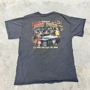 Delta Magnum Weight Redneck Sportsman Deer Beer‎ Pong Graphic T-Shirt Medium